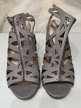 Boutique 9 Cutout Heeled Sandals - Gray